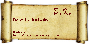Dobrin Kálmán névjegykártya